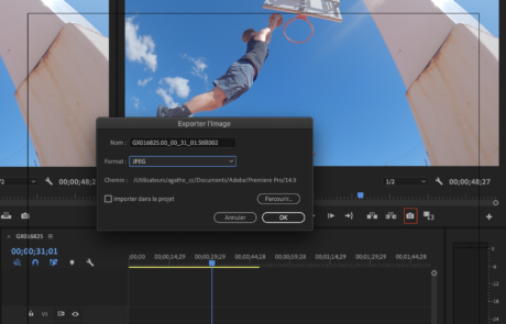 Capture d’écran Adobe Première Pro